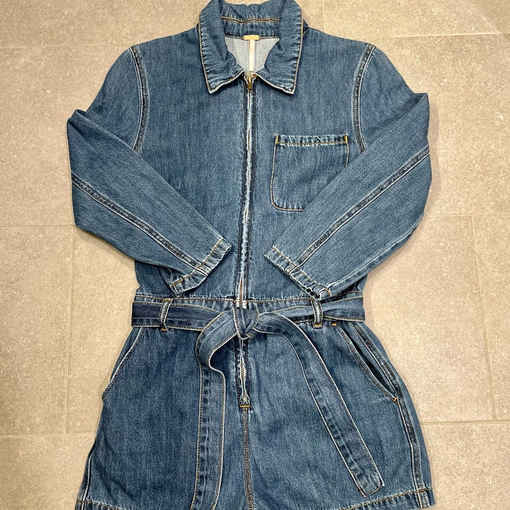 Free People Denim Romper- Size 4